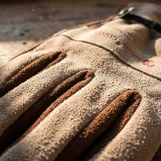 Leather Work Gloves for Men & Women.Welding, Gardening, Brown-XL | Glove for Tig, Mig, Construction, Chainsaw, Farm, Ranch, etc. Cowhide, Soft Lining, Utility, Firm Grip, Durable.
