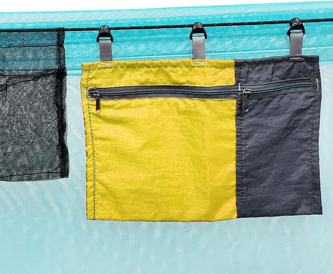 Hammock Organizer Hammock Storage Bag Slidable Lightweight Folding Durable Storage Container Dangling Pouch for Camping Climbing, Yellow