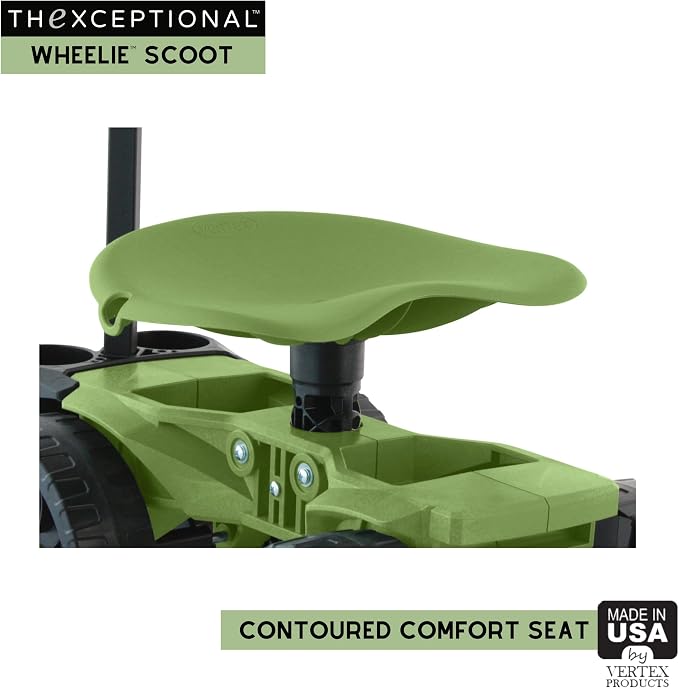 TheXceptional Wheelie with Tool Toter Handle | American Made Rolling Scoot and Tool Rack | Garden Cart with Seat | Made in USA by Vertex | Model EX540