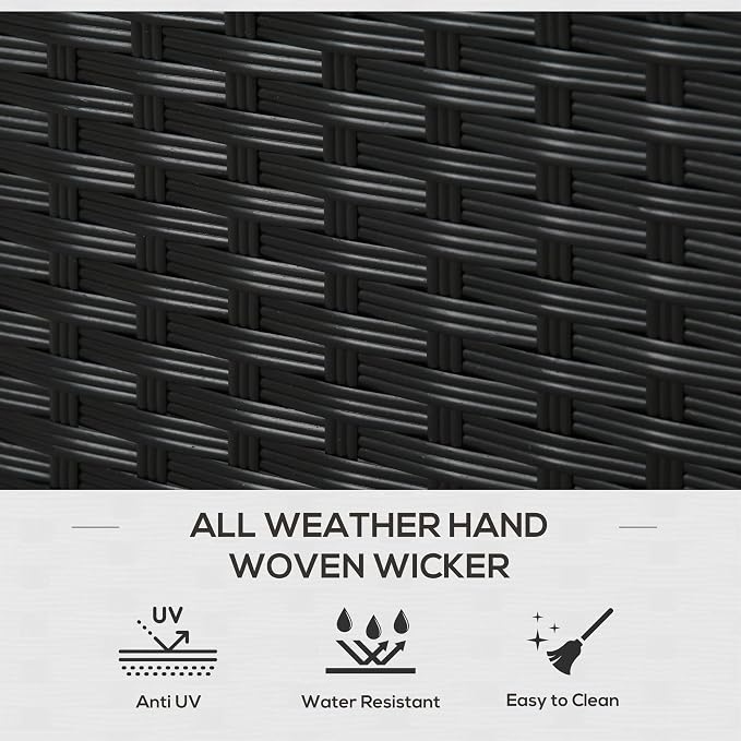 Outdoor Deck Box Shoe Storage, PE Rattan Wicker Towel Rack with Liner for Indoor, Outdoor, Patio Furniture Cushions, Pool, Toys, Garden Tools, Black