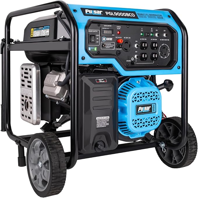 Pulsar 9,000-Watt Dual-Fuel Generator with Electric Start and CO Alert