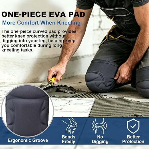 Working Knee Pads for Adult Men Women, Soft Elastic Sleeves Pad, Black L | Gardening Kneepad for Cleaning, Flooring, Kneeling, Compression Knee Pad for Volleyball, Dance, Wrestling, Waterproof Cushion