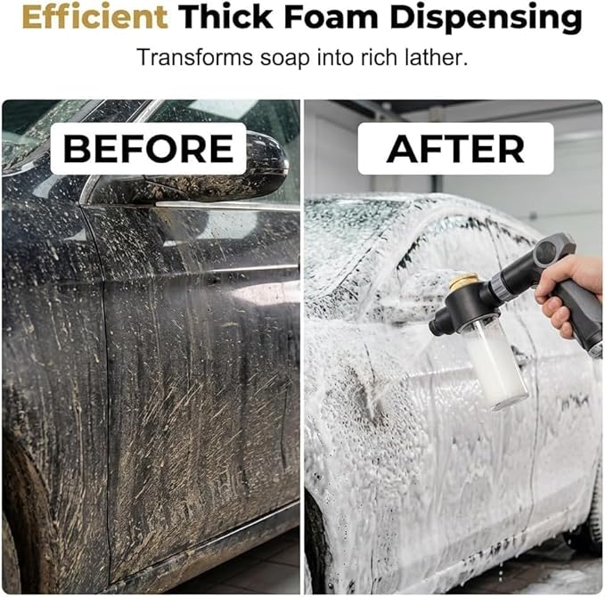 Aquoxis Pressure Washer, 2026 New Heavy Duty Hose Nozzle, 15X High Pressure, 360° Rotating with 3 Spray Modes, Universal 1/2" Hose, Tool-Free Install for Car Patio Garden Outdoor Cleaning (1psc)