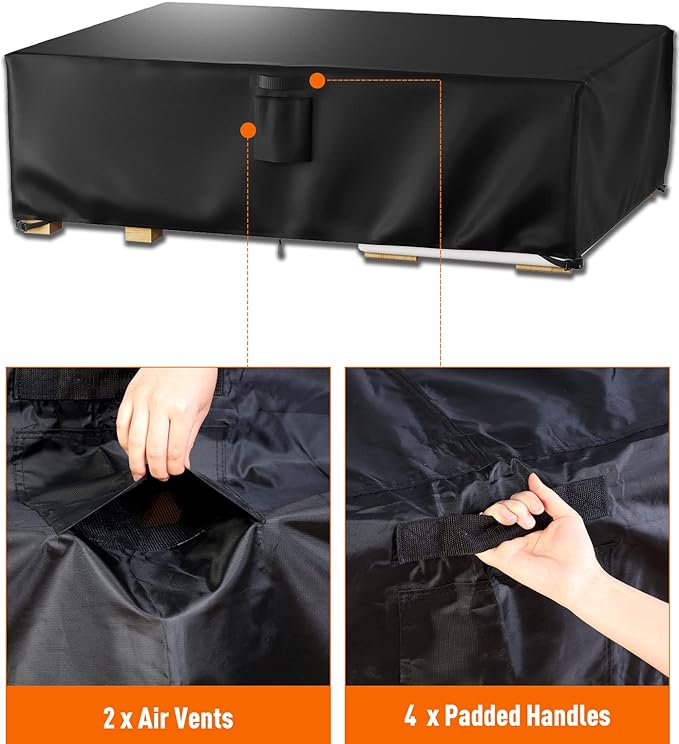 Ruimoy Patio Furniture Covers, Outdoor Furniture Cover Waterproof, General Purpose, Outside Table and Chair Covers, Heavy Duty 600D (98 Inch L x 78 Inch W x 32 Inch H)