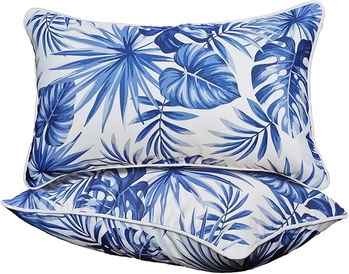 Outdoor Lumbar Pillows - Decorative Pillows with Insert Included Set of 2 Outdoor Pillows for Patio Furniture 12x20 Inch