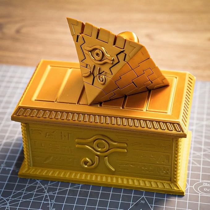 Millennium Sarcophagus Deck Box with Millennium Puzzle | Storage & Display Case | Cosplay Props Fan Gift