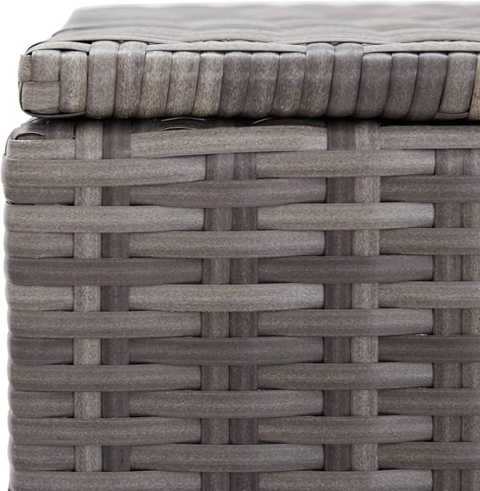 BaraSh Patio Storage Box Deck Storage Box Outdoor Storage Cabinet Waterproof Storage Containers Storage Outdoor Poly Rattan 39.4"x19.7"x19.7" Gray