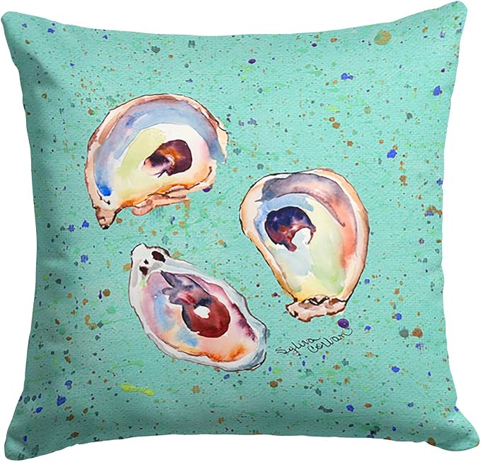 Caroline's Treasures 8463PW1414 Oyster Fabric Decorative Pillow Machine Washable, Indoor Outdoor Decorative Pillow for Couch, Bed or Patio, 14Hx14W