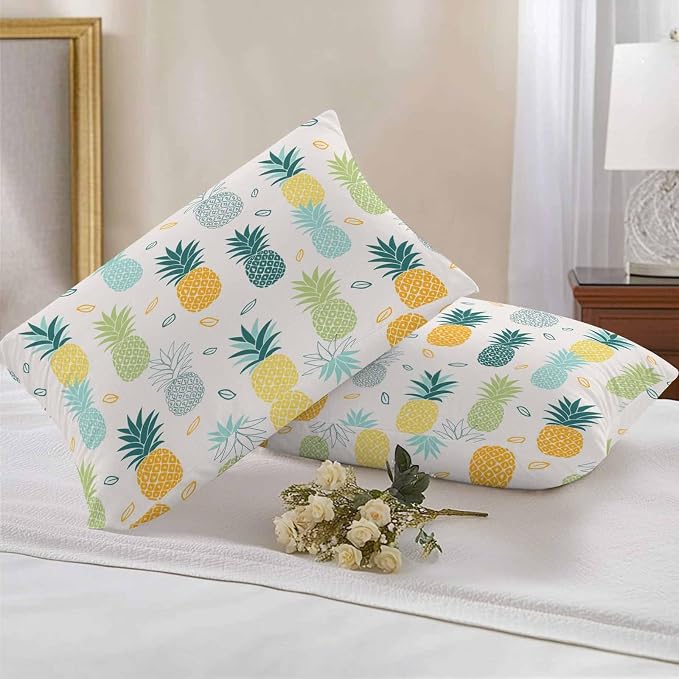 Outdoor Waterproof Pillow Covers for Patio Furniture Pineapple Decorative Throw Pillow Cover Summer Tropical Fruit Pillowcases Set of 2 Cushion Case for Sofa Couch Chair Home Decor 20x12 inch