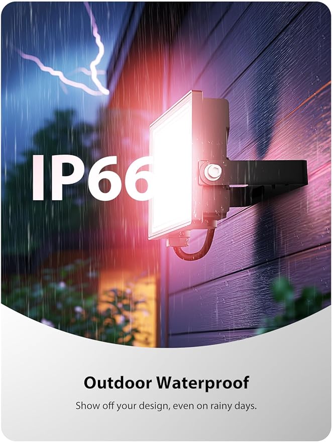 Onforu RGB LED Flood Light Outdoor 70W, Color Changing RGBW 2700K Floodlight with Remote, Stage Lighting Uplights for Events, IP66 Uplighting Outdoor Spotlight Floor Light 3 Pack