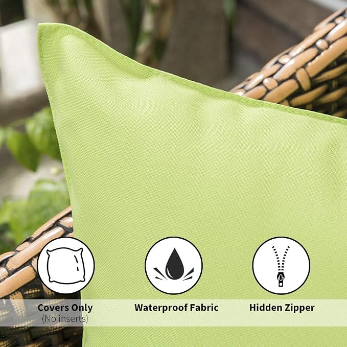 MIULEE Pack of 4 Decorative Outdoor Waterproof Pillow Covers Chenille Pillow Covers 18x18 Inch
