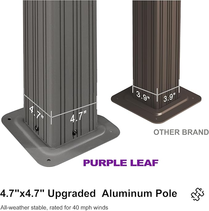 PURPLE LEAF 12' X 16' Hardtop Aluminum Gazebo with Netting and Curtains Heavy Duty Permanent Gazebo with Double Metal Roof for Patio Deck Lawn Garden All Weather Outdoor Pavilion Gazebos, Light Grey