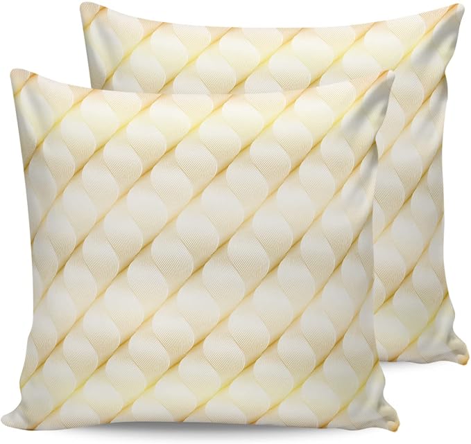 Prime Leader Outdoor Waterproof Pillow Covers Set of 2, Retro Gradient Yellow Abstract Geometric Patio Throw Pillow Covers, Decorative Cushion Case for Couch Sofa Furniture Garden, 24x24 Inch