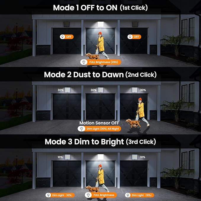 Solar Lights Outdoor Waterproof, Motion Sensor Outdoor Lights, 3 Modes 184 LED 150% Bright Upgraded Convex Lens 16.4 Ft Cord, Dusk to Dawn Solar Flood Light for Porch, Patio, Yard, Garage