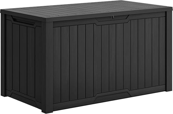 YITAHOME XXL 230 Gallon Large Outdoor Storage Deck Box for Patio Furniture, Outdoor Cushions, Garden Tools and Sports/Pools Equipment, Weather Resistant Resin, Lockable (Black)
