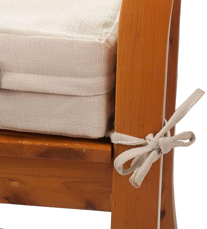 FUNHOME Outdoor Bench Cushion Cover 42 x18 x 3 inch,Water Resistant Cover with Zipper&Ties,Fade-Resistant Slipcover,Patio Porch Swing Cushion Cover Replacement Only,No Insert(Antique Beige)