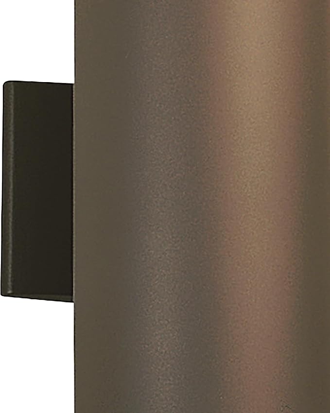 Kichler Cylinders 15" 2-Light Outdoor Cylinder Wall Sconce in Architectural Bronze, (15" H x 5.75 W), 9246AZ
