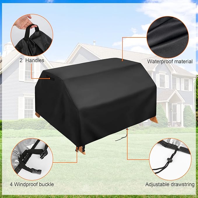 Kasla Kids Picnic Table Cover, Heavy Duty Waterproof, Fits 3-in-1 Wooden Sand & Water Table, Sensory Table for Backyard, Patio, Lawn (39"W×39"D×19"H)