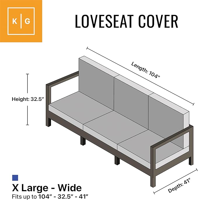KHOMO GEAR Outdoor Couch Cover Patio Furniture Covers Waterproof Loveseat Cover Sofa Lounge Cover - Brown (104'' x 32.5''x 33" - Wide)