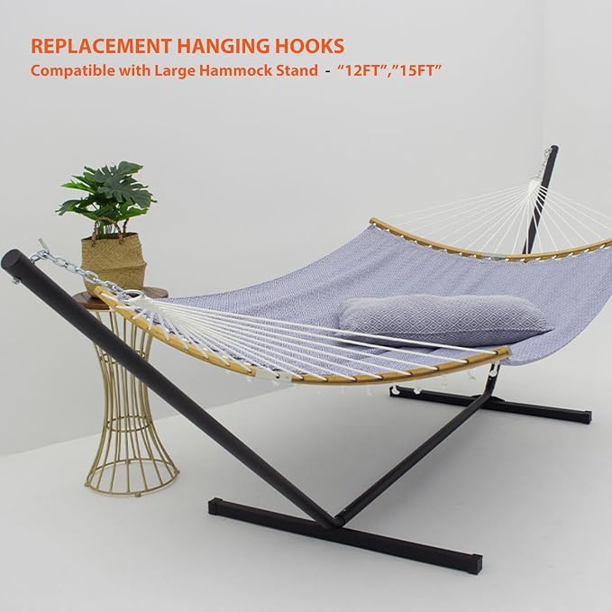 Hammock Hooks Replacement for Double Hammock with Stand - Galvanized Steel Diameter 0.3 Inch x 4.25 Inch,450 Lbs Max (2 Pack)