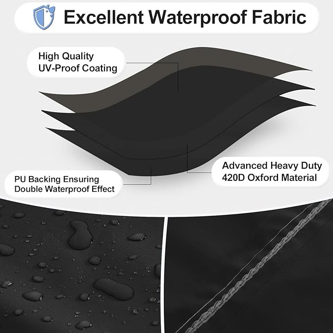 OutdoorLines Outdoor Waterproof Furniture Chair Cover - UV-Resistant Patio Lawn Chair Covers for Outdoor Furniture Windproof Heavy Duty Chair Covering, 2 Packs, 35Wx38Dx31H Inches, Black