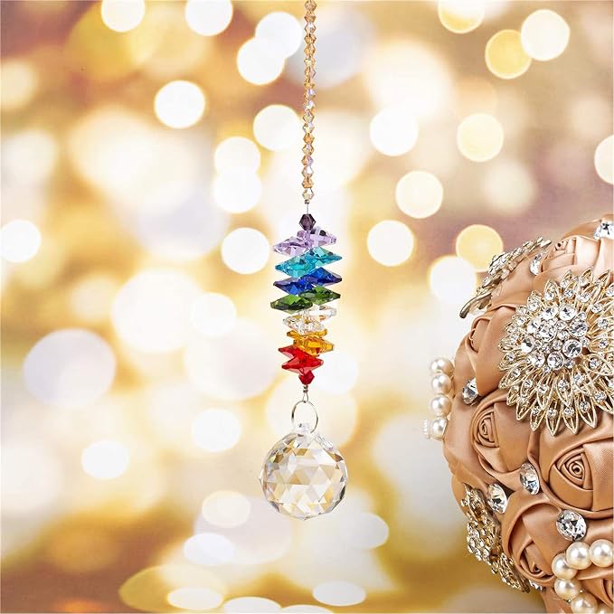 H&D Hyaline&Dora H&D 30mm Chandelier Crystals Ball Prisms Rainbow Octogon Chakra Suncatcher for Gift