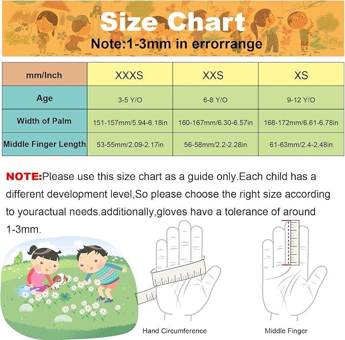Kids-Gardening-Gloves for Age 3-12, Rubber-Coated Garden Yard Work-Gloves for Children Toddlers Boys & Girls