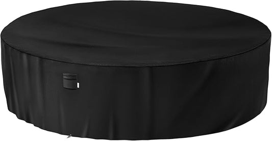 iBirdie Round Patio Furniture Cover 110 x 34 inch, 9 ft, Outdoor Waterproof and Weatherproof for Garden Table and Chairs, Heavy Duty 600D, fit 110, 108, 106, 105 Diameter