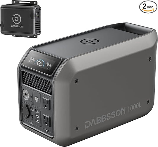 Dabbsson Solar Generator 1000L with Charger S, 1008Wh Semi-Solid LiFePO4, 560W Alternator Charger, 1200W AC Output, 1600W Power Boost, 1.3X Longer Runtime, 0-80% in 50 Min, for Home Backup/Camping/RV