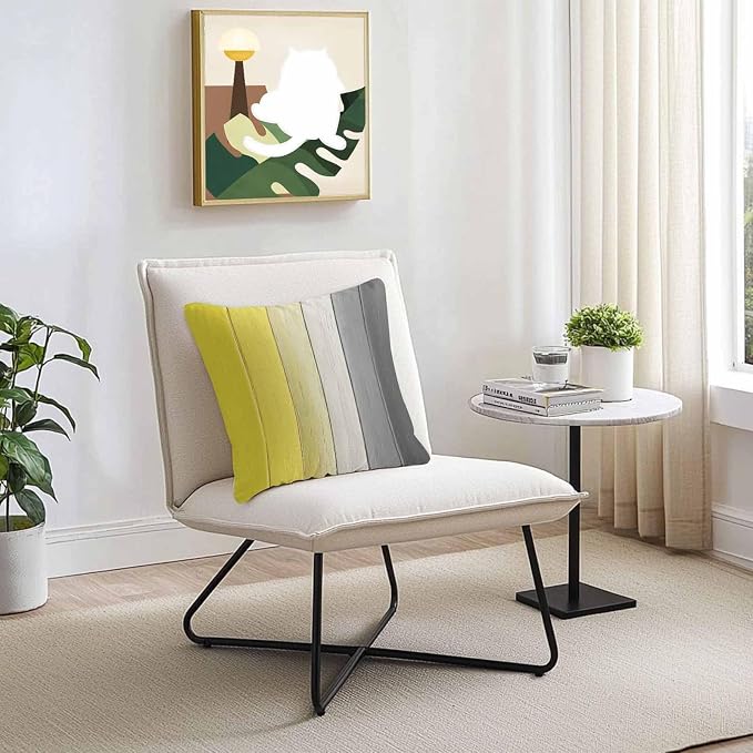 Throw Pillow Covers 20x20 Inch Set of 2, Yellow Gray Ombre Waterproof Outdoor Cushion Covers, Vintage Country Wooden Decorative Pillowcases for Couch, Sofa, Bed, Garden, Patio