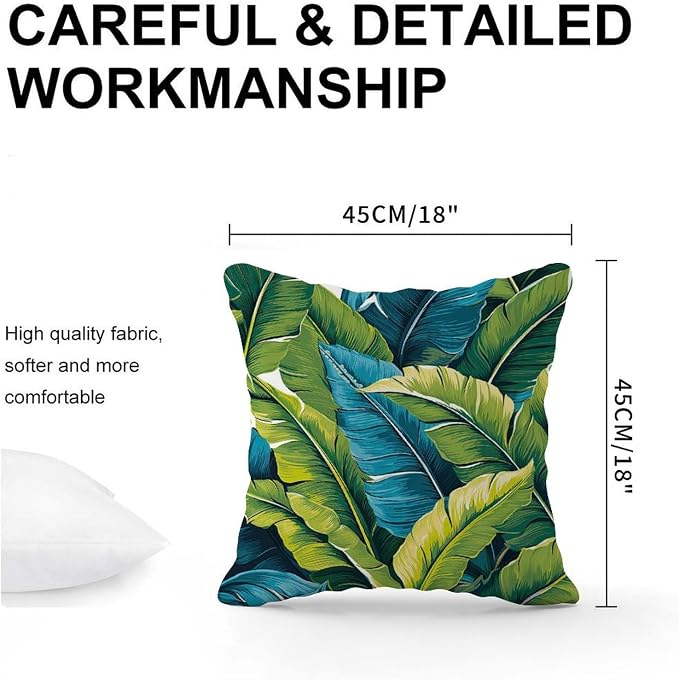 Cushion Cases Turquoise Lime Green Pillows Rustic Teal Blue Aqua Tropical Pillow Cover Accent Decorative Cushion Covers Home Decor for Couch Garden Tent Balcony 18x18 in
