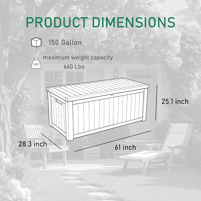 Outdoor Storage Solution with Deck Box Design, Multi-purpose Patio Furniture for Garden Tools, Shoe Storage & Cushions, Strong Storage Bins with Lids Style (lightgray)