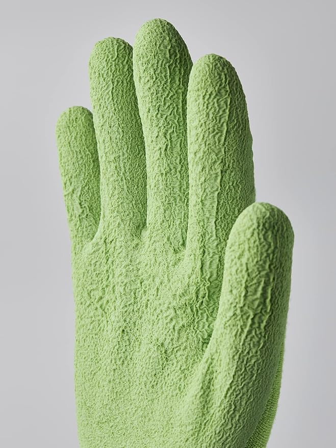 Hestra Job Garden Latex Protective Gardening Gloves | Close-Fitting Sustainable Yarn Gloves for Planting, Weeding and Gardening - Light Green - 8
