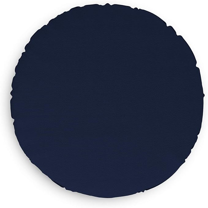 Covers & all Round Pillow Cover, Weather & UV Resistant Water Repellant Protector for Pillows Home Office Living Room Decor Chair Sofa Couch, with Zippers (32" Diameter x 5" H, Navy Blue)