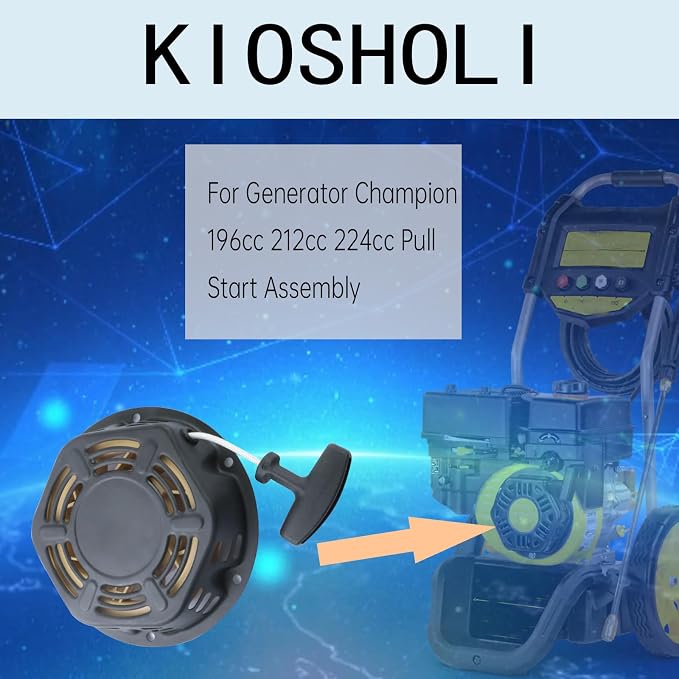 Recoil Pull Start Starter Compatible with for Champion 196cc 212cc 224cc Pull Start Assembly 46598 3000 3500 4000 4500 Watt Generator Parts
