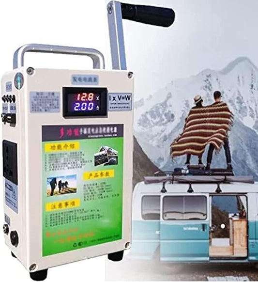 Outdoor Generator Portable Hand Crank Generator,150w 110v 220v 15000mah Small Hand Crank Generator,Used for Mountaineering,Travel,Hiking,Camping,Emergency,Power Outage,220V