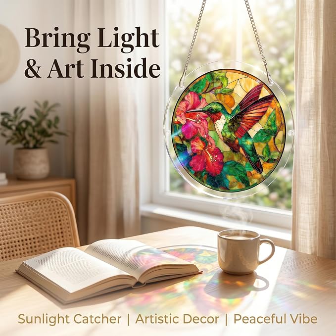 Acrylic Puzzles Sun Catcher Window Hanging, 7.5 Inch Sun Catcher Puzzle Kit for Garden Decoration DIY Acrylic Puzzle Kit Sun Catcher for Women Men Mom Birthday Gift Home Decor (Dragonfly)