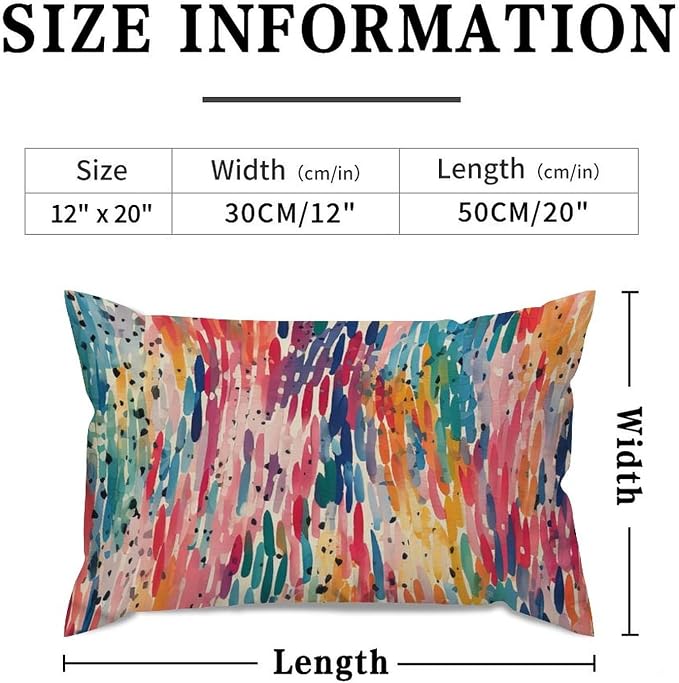 Lumbar Throw Pillow Cover Make It Rain Fiesta Pillow Case Farmhouse Rainbow Colorful Pillow Cover Accent Outdoor Garden Decoration for for Sofa Couch Bedroom Car Home 12x20in