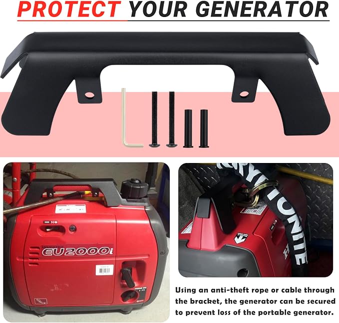 Theft Deterrent Security Bracket/Generator Theft Deterrent Protection Bracket Fit for Honda EU2200i, EU2000i, EU2000i Companion, EU2000i Camo Generator, Replacement for 63230-Z07-010AH