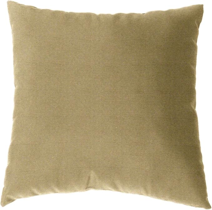Cushion Source 17" x 17" Sunbrella Throw Pillow, Indoor/Outdoor Decorative Pillow, Fade and Water Resistant, Sunbrella Canvas Heather Beige