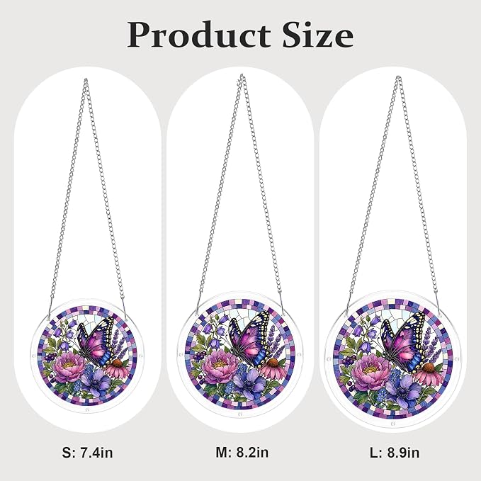 Acrylic Puzzle Suncatcher, Sun Catchers Puzzle for Window Hanging | 7.4 Inch Purple Butterfly DIY Suncatcher Puzzle for Adults, Ideal Gifts for Women, Men, Wife, Mom, Home & Garden Decor