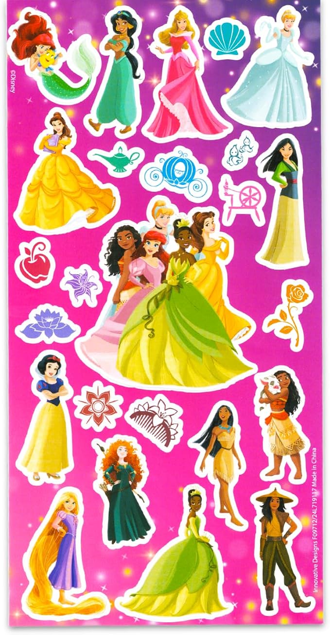 Disney Princess Inflatable Pool - Bundle with Inflatable Kiddie Pool for Girls, Kids Plus Stickers, More | Disney Princess Kiddie Pool Set (48" L x 48" W x 10" H)