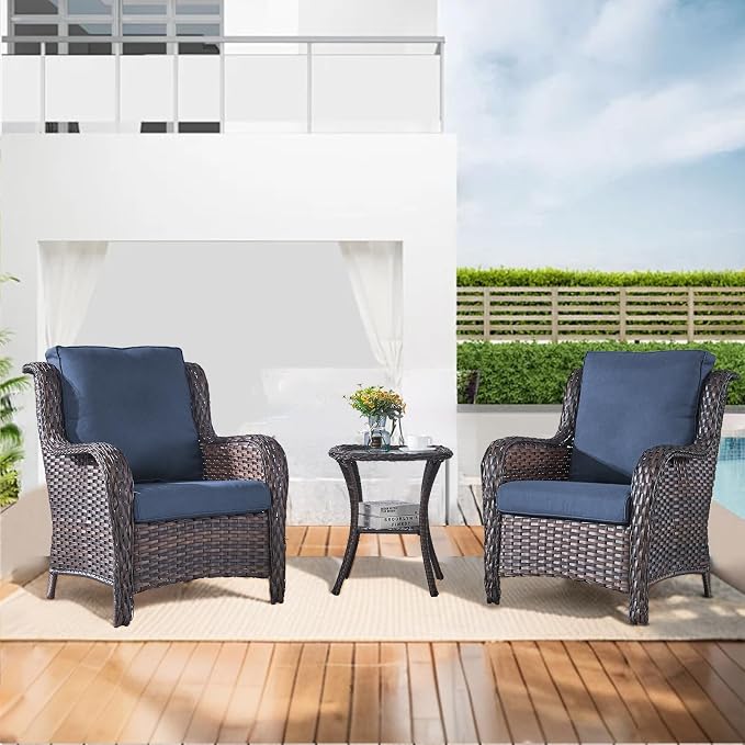 Luxury 22*24*4in Outdoor Patio Cushions, 8 Pieces Navy Blue Outdoor Cushion | Water-Resistant, Reversible, Removable Cover, Stain-Resistant, for Patio Chairs Sofa Couch Loveseat