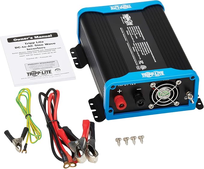 Tripp Lite 300W Compact Pure Sine Wave Power Inverter, 2 Outlets, 1 USB + 1 USB-C Charging Ports, Mounting Brackets Included, 2-Year Warranty (PINV300SW-120)