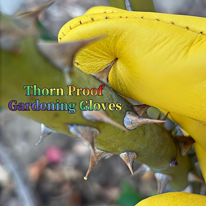 Cow Leather Gardening Gloves, Adjustable&Thorn Proof,Cactus Handling,Rose Pruning,Gardening Gifts For Women/Men