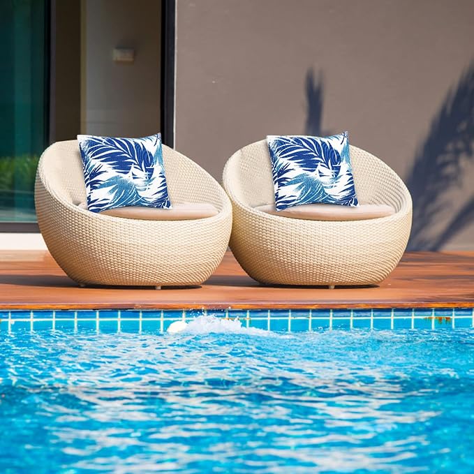JMGBird Outdoor Pillows Waterproof Outdoor Pillow Covers with Inserts | 18x18 Outdoor Throw Pillow Set of 2 Outdoor Patio Pillows waterproof pillow covers Patio Furniture Pillows