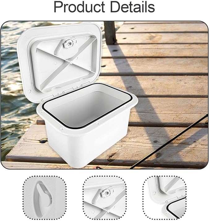 Boat Deck Tackle Box Deck Storage Box Boat Hatch Cover for Yacht Boat Accessory Lockable Lightweight Inspection Hatch Built in Tool Box Container