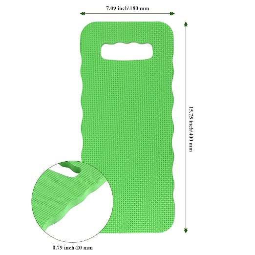 6 Pack16x7x0.8 Inch Garden Kneeling Pads, Foam Thick Knee Pad, Kneeler Mat for Long Gardening Hours, Yoga, Prayer and Exercise (Green)