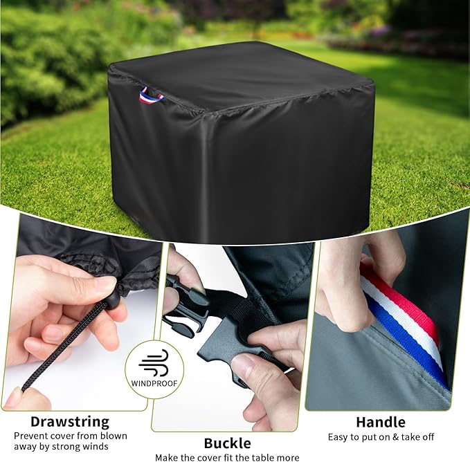 Patio Table Cover, 36 Inch Square Patio Covers for Outdoor Furniture Waterproof, Outdoor Small Table Cover Fit Square Tabletop Bistro High Top Table - 36 x 36 x 28 Inch