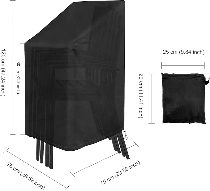 AGOOBO 2 Pack Patio Chair Covers Waterproof, Outdoor Chair Covers Waterproof UV Protection Furniture Cover with Pouch(29 x 29 x 47-1/4 inch,Black)